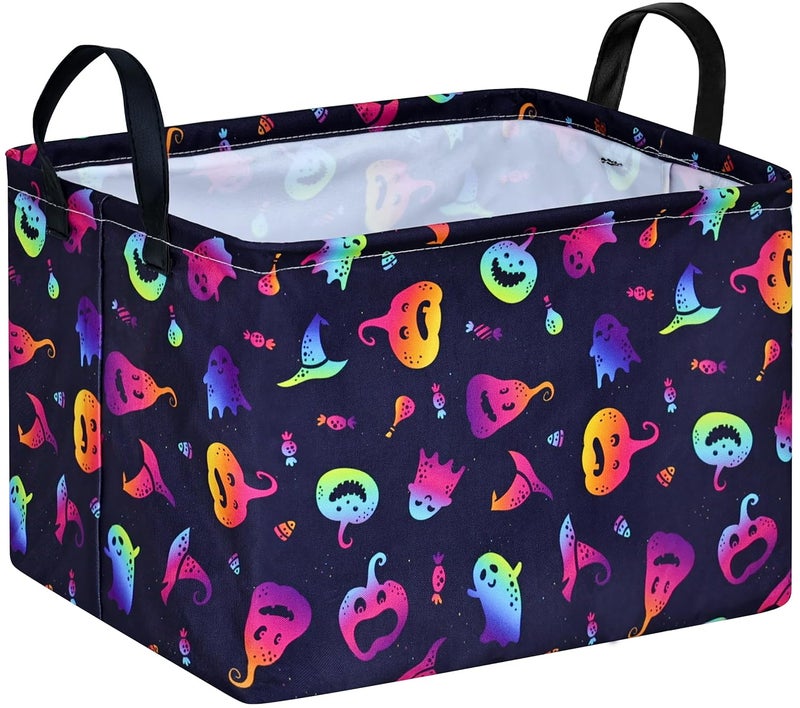 FUULOXE Halloween Storage Baske Bins Cube Collapsible Organizer Closet Shelves Toy Box - Image 1